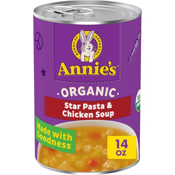 Annie’s Organic Star Pasta and Chicken Canned Soup, Ready To Serve, 14 oz