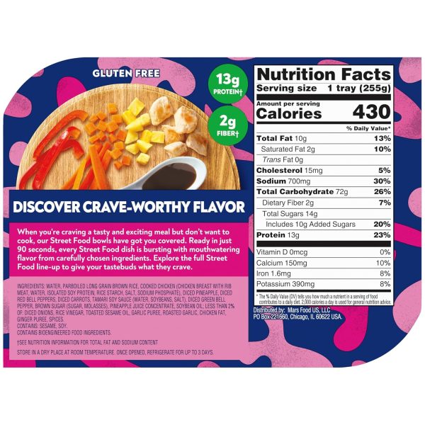 BEN'S ORIGINAL Street Food Teriyaki Style Rice with Chicken, Prepared Entrée, Microwavable Heat-&-Eat Bowl in 90 Seconds, 9 oz​ (Pack of 6)