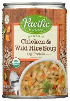 Pacific Foods Organic Chicken & Wild Rice Soup, 11g Protein, USDA Certified Organic, 16.3 Oz (Pack of 12)