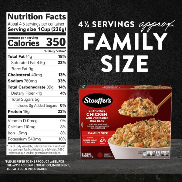 Stouffer's Family Size Grandma's Chicken Vegetable Rice Bake Frozen Meal
