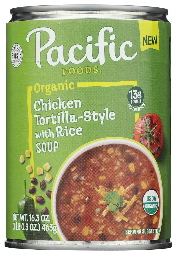 Pacific Foods, Soup Chicken Tortilla Style With Rice Organic, 16.3 Ounce